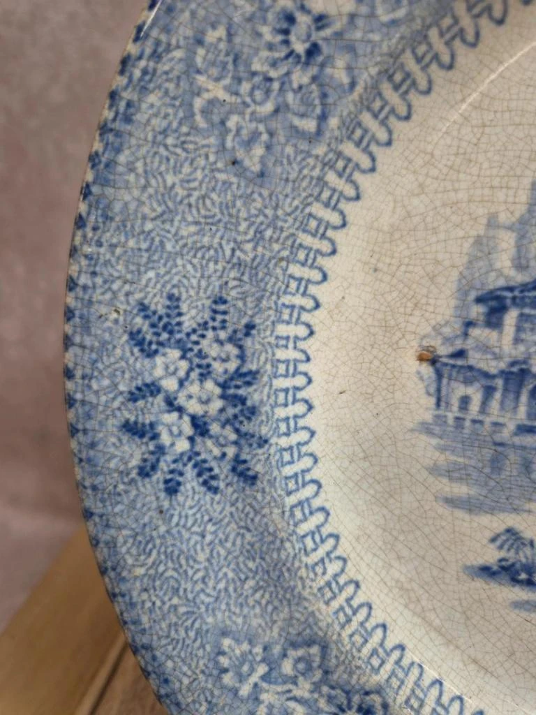 Placa inglesa antigua del siglo XIX azul transferware Cem Clementson Brothers – photo 4
